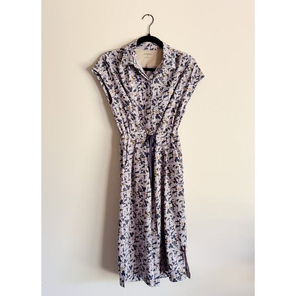 REI Coop Purple + Green Lilac Tint Floral Print Sun Up Midi Shirt Dress - XS - Picture 9 of 9